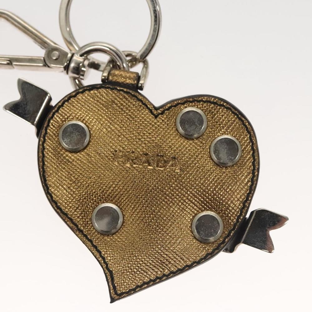 PRADA Key Holder Safiano leather Gold Tone Auth ac3756 - Picture 4 of 9